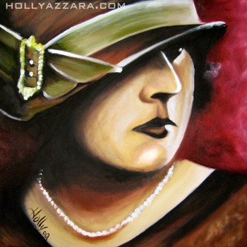 Holly Azzara - Woman in Hat Oil Painting